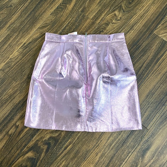 Pink Metallic Pencil Skirt - Picture 2 of 4